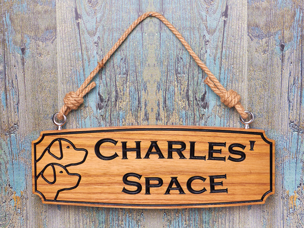 Personalised Engraved Hardwood Sign, Rope Hanging Sign made with Red Elm, Perfect for Hanging Inside or Outside