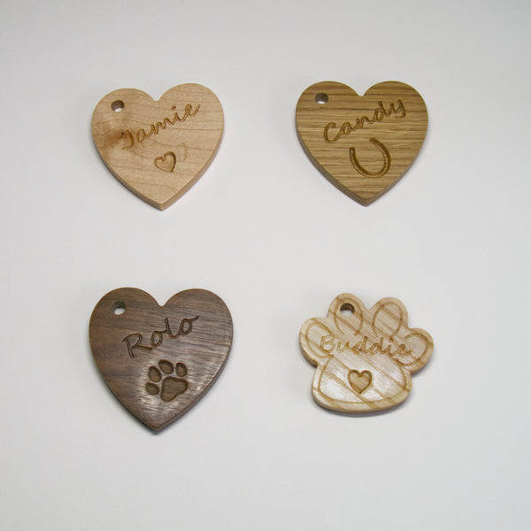 Engraved Hanging Heart Made With Solid Hardwod