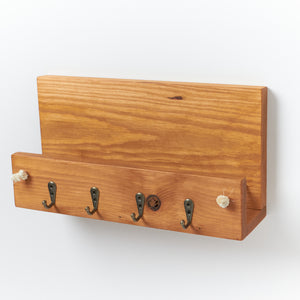 Wooden Letter Rack & Key Holder