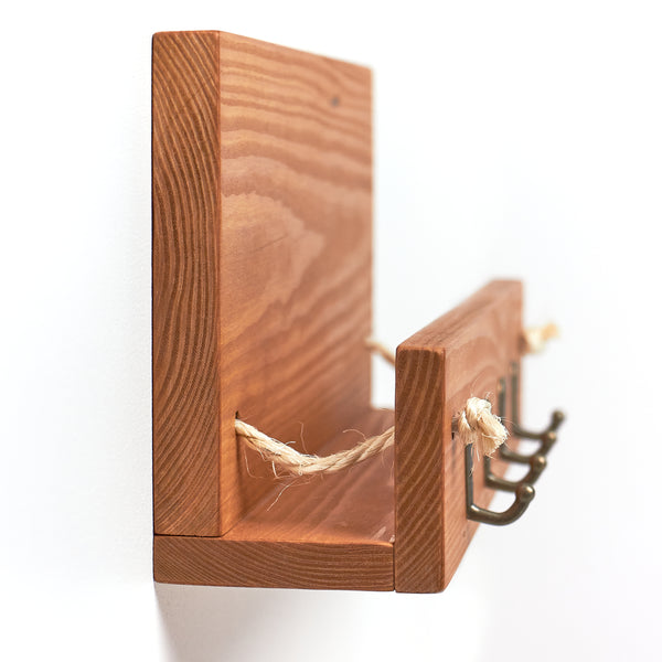 Wooden Letter Rack & Key Holder