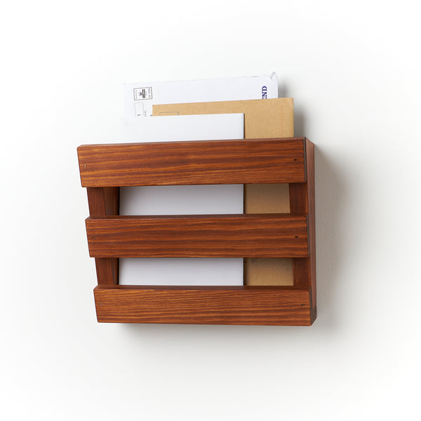 Rustic Wooden Letter Holder - Wall-Mounted Mail Organiser for Home and Office