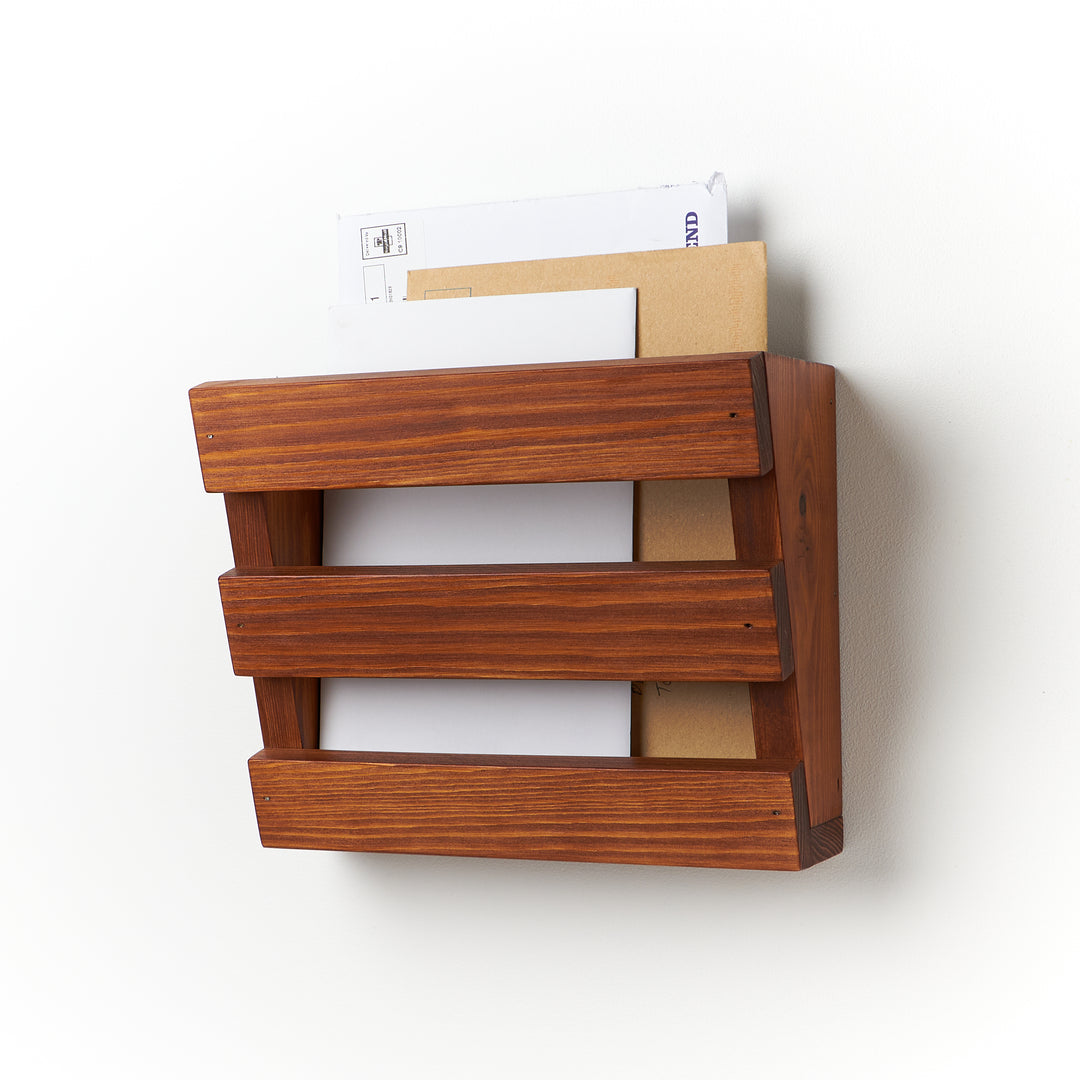 Rustic Wooden Letter Holder - Wall-Mounted Mail Organiser for Home and ...