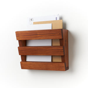 Rustic Wooden Letter Holder - Wall-Mounted Mail Organiser for Home and Office