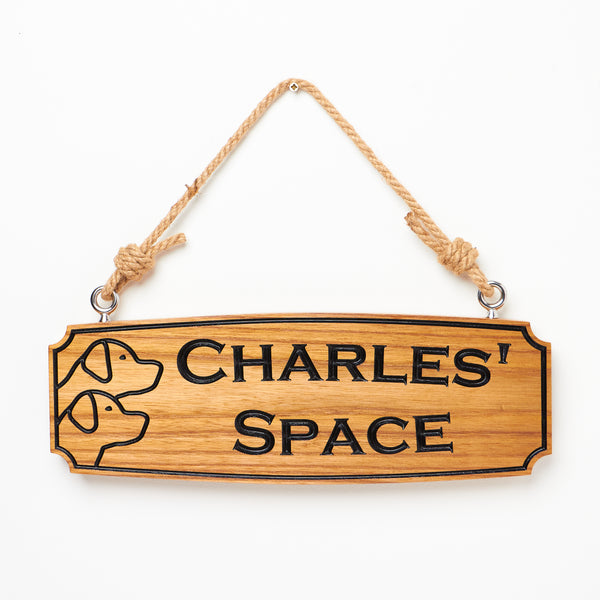 Personalised Engraved Hardwood Sign, Rope Hanging Sign made with Red Elm, Perfect for Hanging Inside or Outside