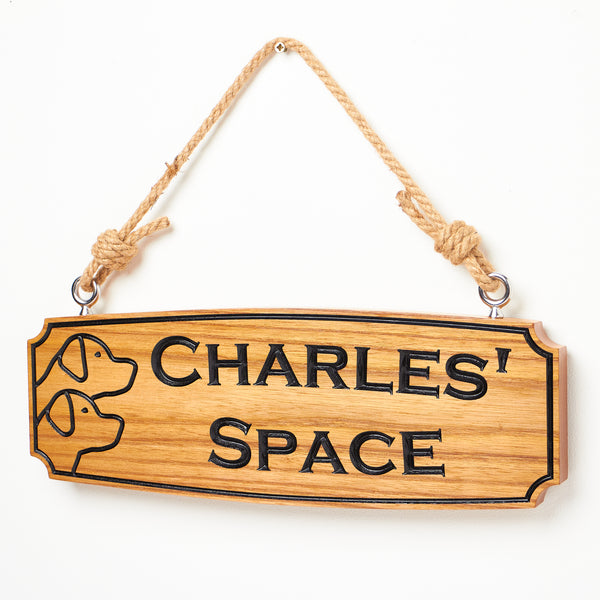 Personalised Engraved Hardwood Sign, Rope Hanging Sign made with Red Elm, Perfect for Hanging Inside or Outside