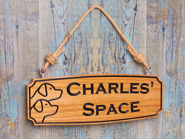 Personalised Engraved Hardwood Sign, Rope Hanging Sign made with Red Elm, Perfect for Hanging Inside or Outside