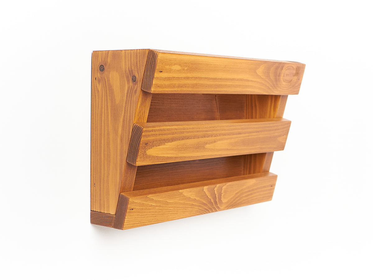 Rustic Wooden Letter Holder - Wall-Mounted Mail Organiser for Home and ...
