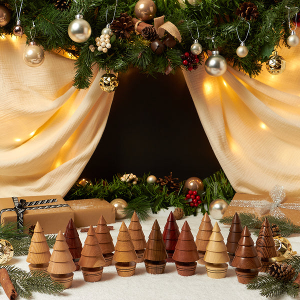 Miniature Wooden Turned Christmas Trees