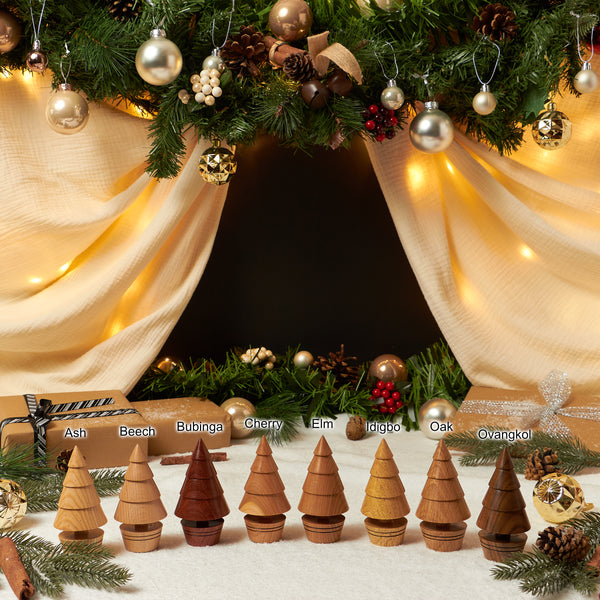 Miniature Wooden Turned Christmas Trees