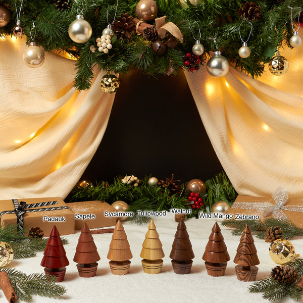 Miniature Wooden Turned Christmas Trees