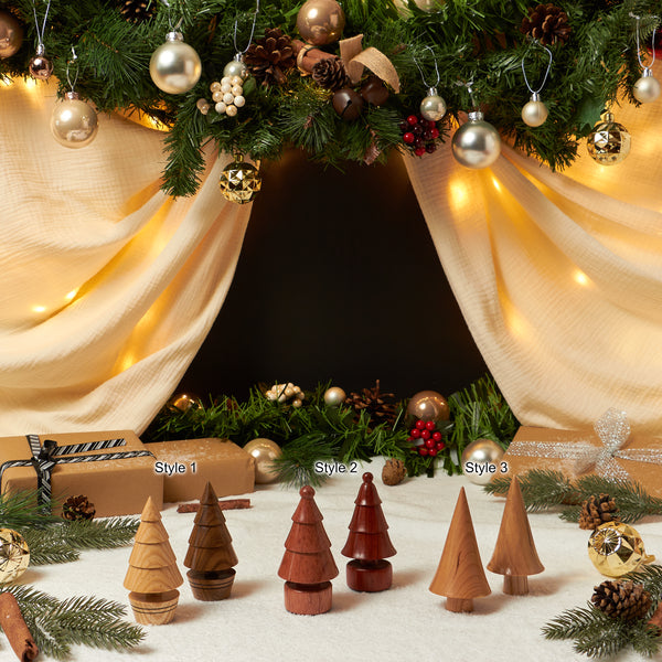 Miniature Wooden Turned Christmas Trees