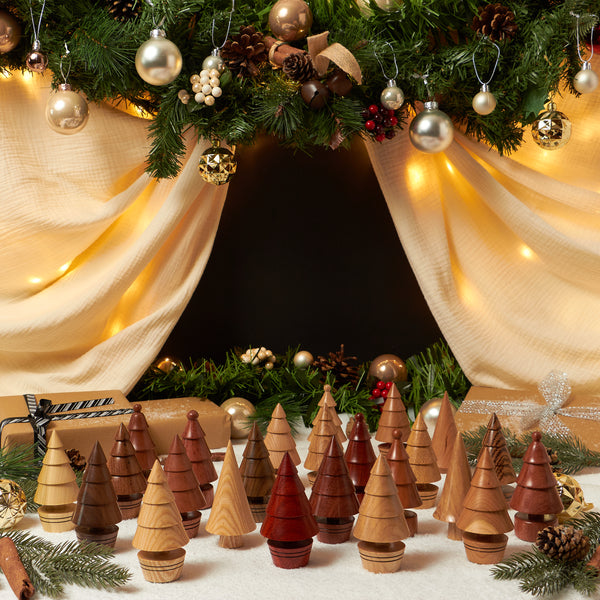 Miniature Wooden Turned Christmas Trees