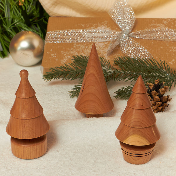 Miniature Wooden Turned Christmas Trees