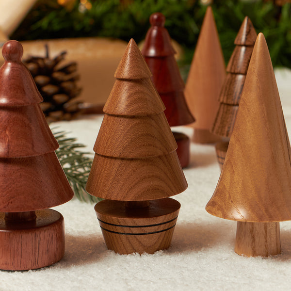 Miniature Wooden Turned Christmas Trees