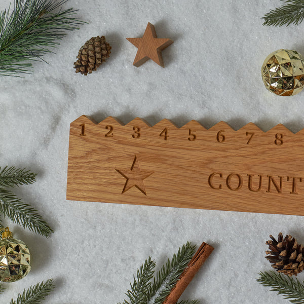 Personalised Solid Oak Christmas Countdown Advent