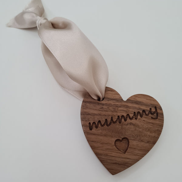 Engraved Hanging Heart Made With Solid Hardwod