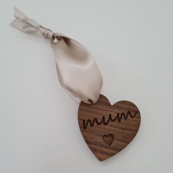 Engraved Hanging Heart Made With Solid Hardwod