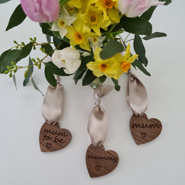 Engraved Hanging Heart Made With Solid Hardwod