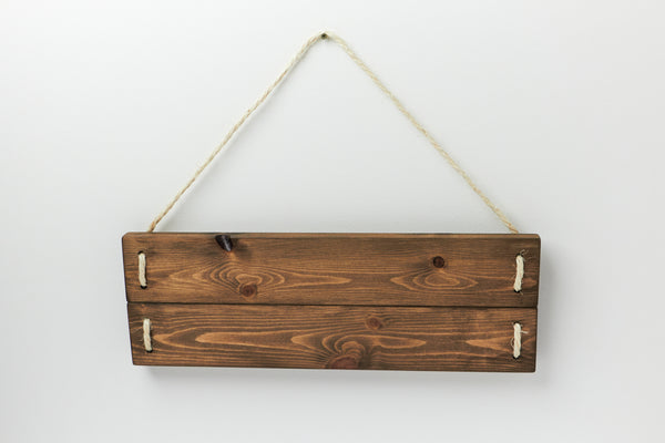 Blank Rustic Rope Wooden Sign