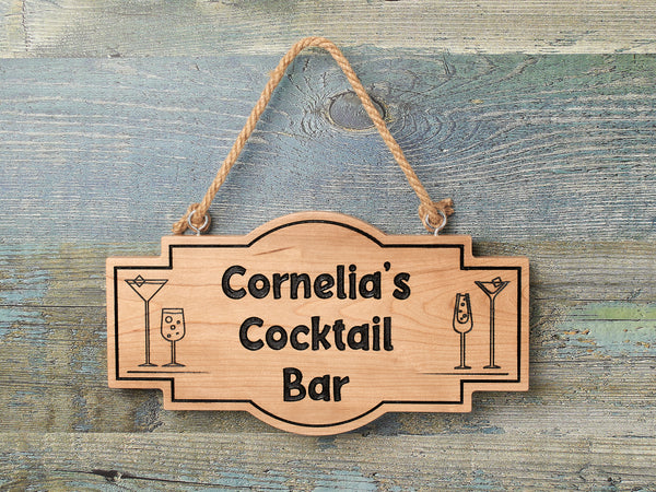 Personalised Engraved Home Bar Sign