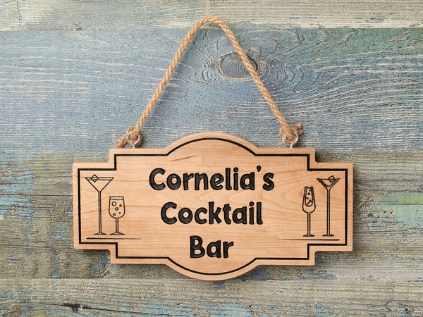 Personalised Engraved Home Bar Sign