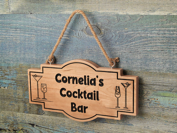 Personalised Engraved Home Bar Sign