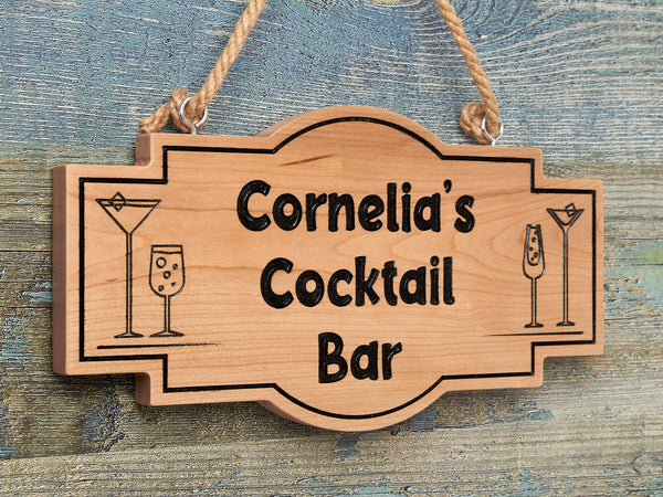 Personalised Engraved Home Bar Sign