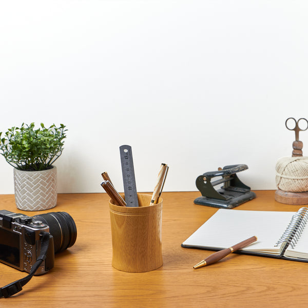 Iroko Wooden Turned Pen Pot