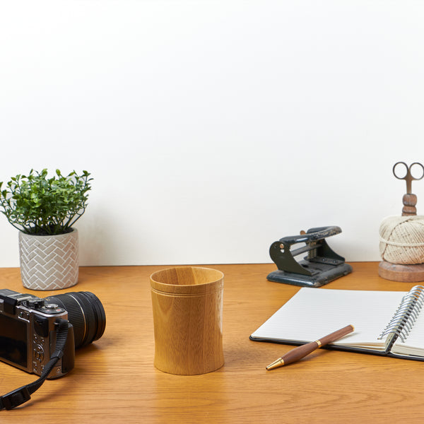 Iroko Wooden Turned Pen Pot