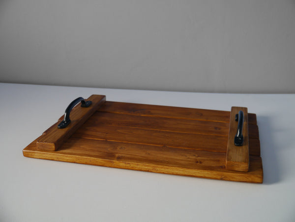 Rustic Wooden Serving Tray With Handles