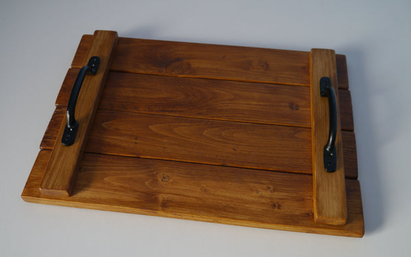 Rustic Wooden Serving Tray With Handles