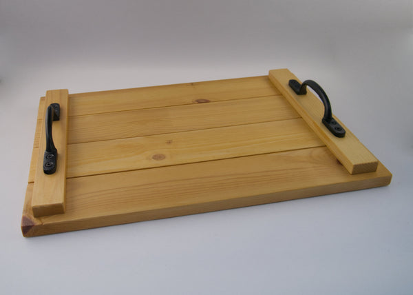 Rustic Wooden Serving Tray With Handles