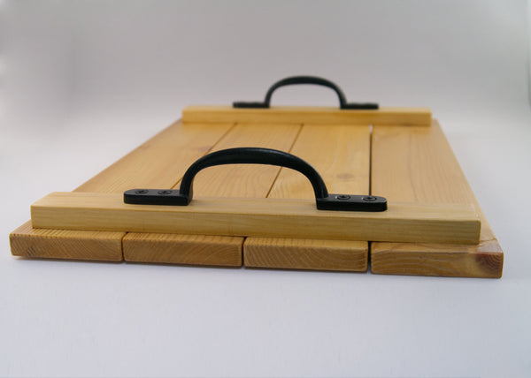 Rustic Wooden Serving Tray With Handles